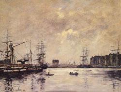 Eugene Boudin The Port of Le Havre(Dock of La Barre) Sweden oil painting art